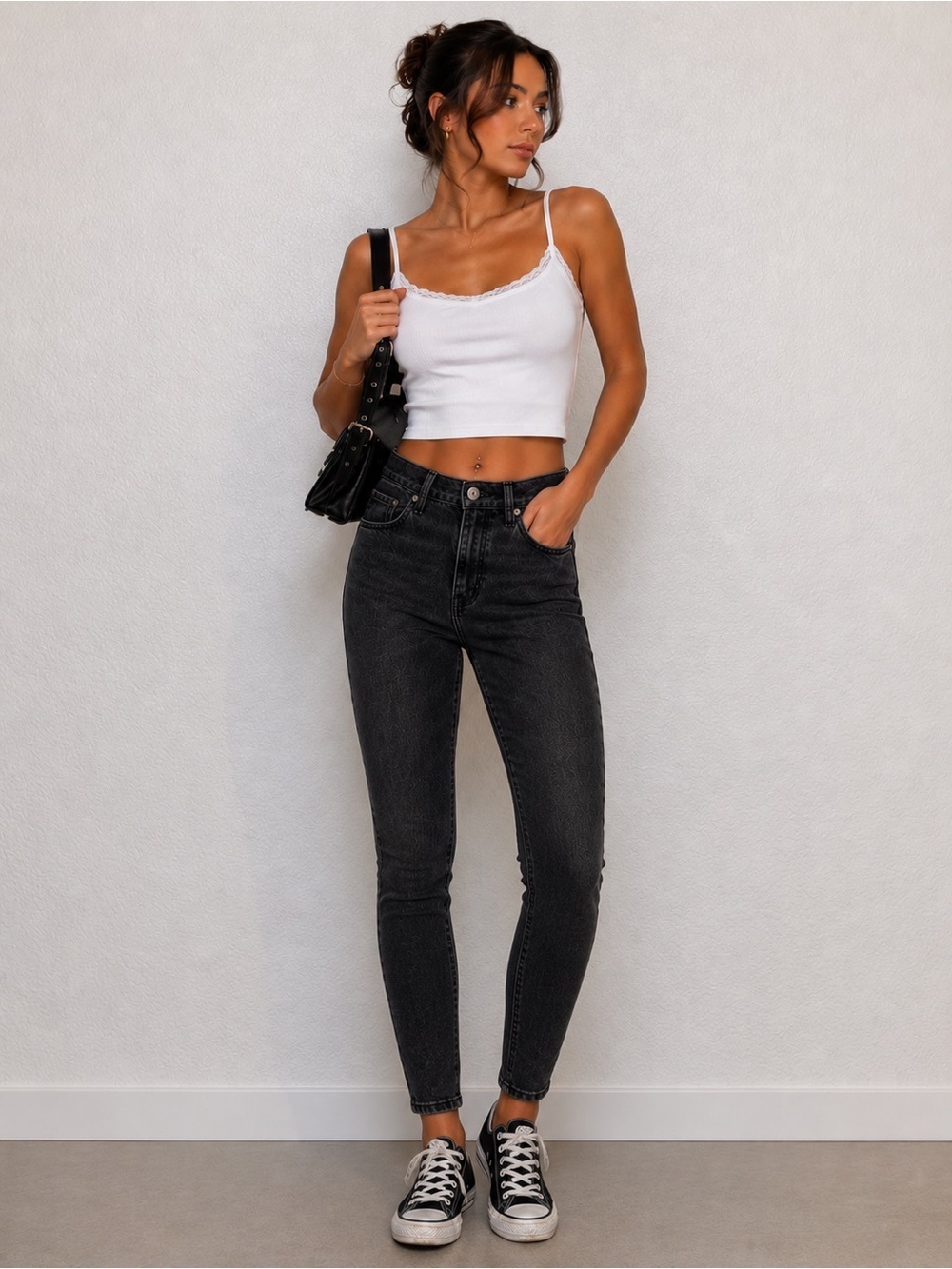 Abercrombie 90s Straight Ultra High Rise Black Gray Jeans Size 25 Y2K Denim